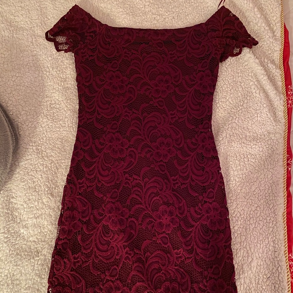 NWOT Bodycon Red Lace Dress